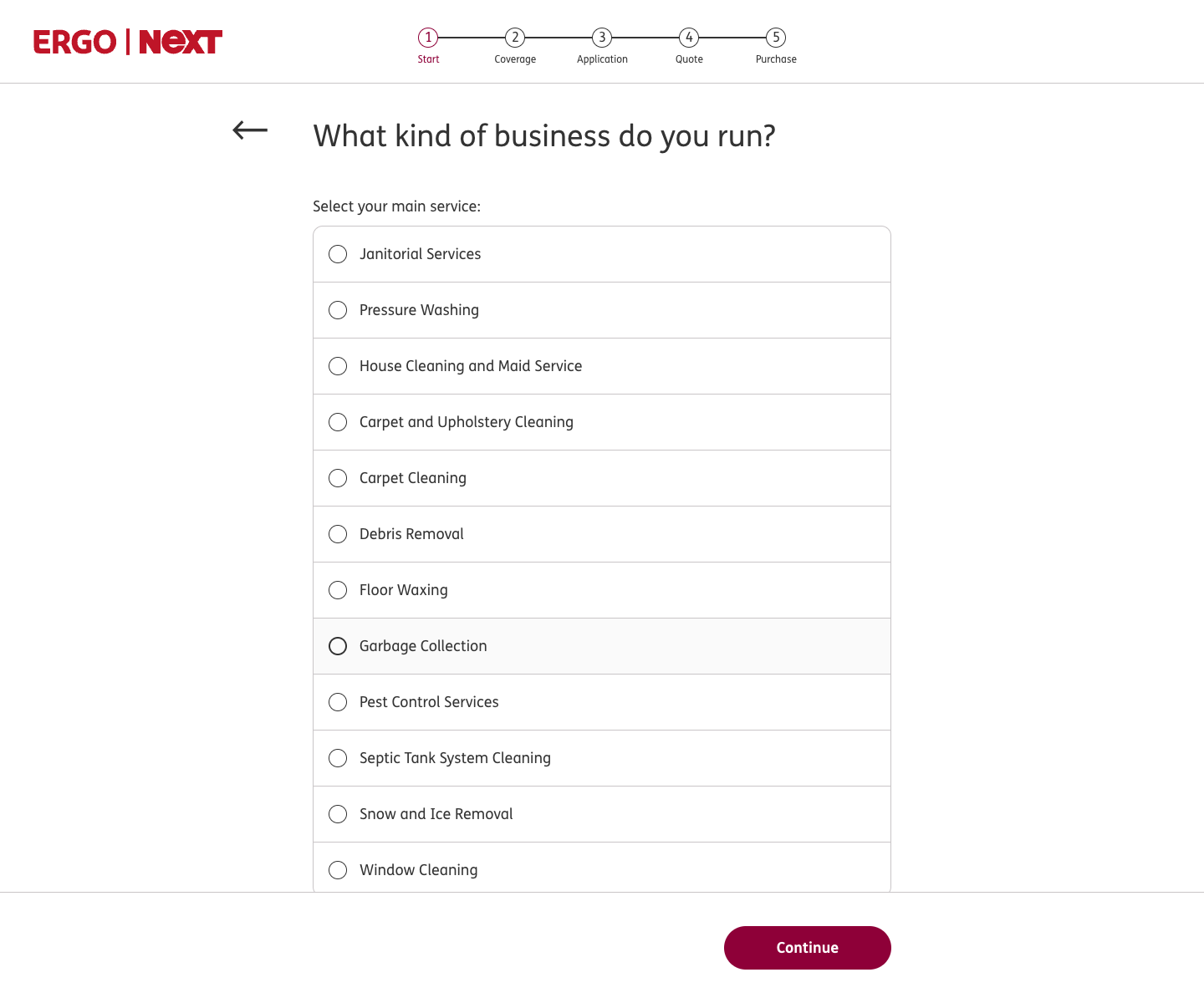 Cleaning service picker