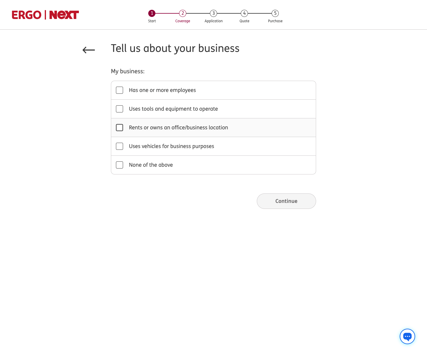 Construction business attributes screen