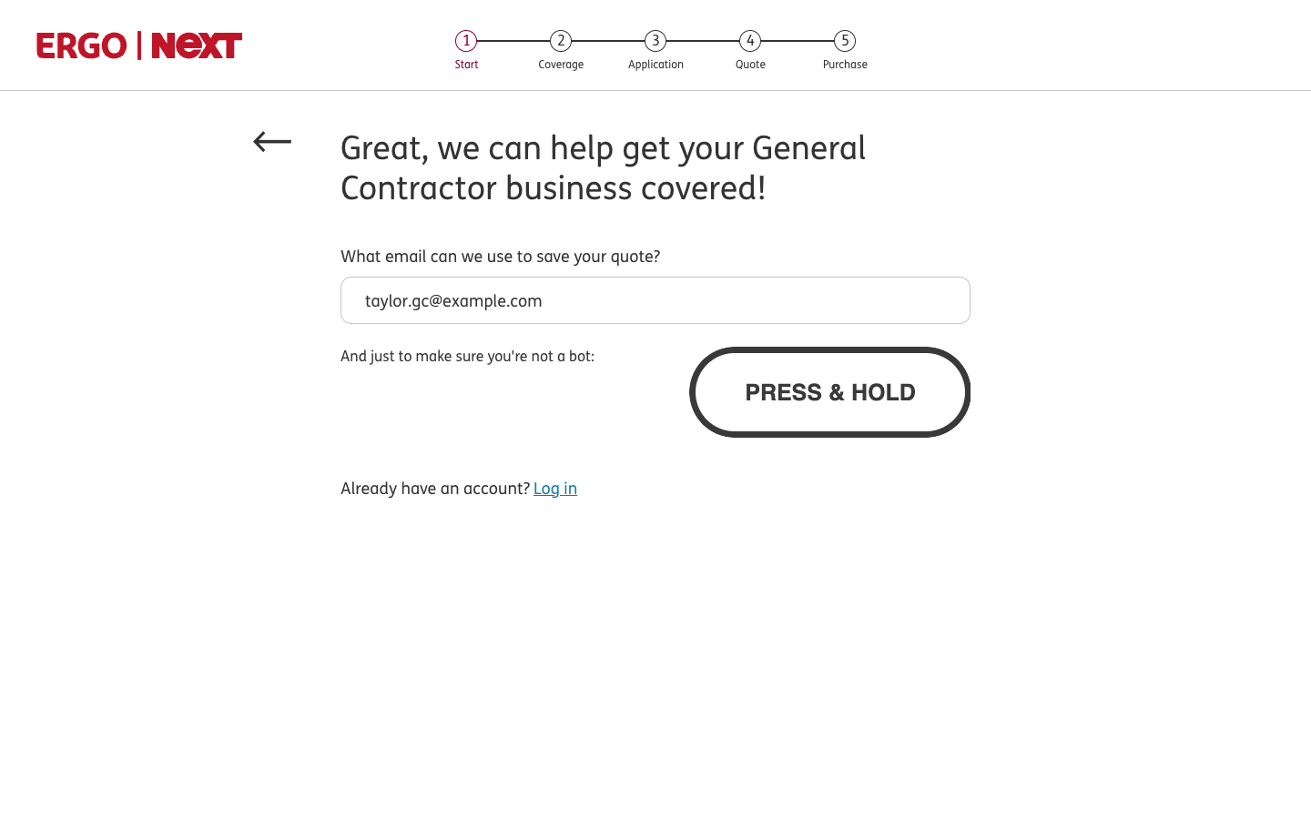 Construction email and bot check