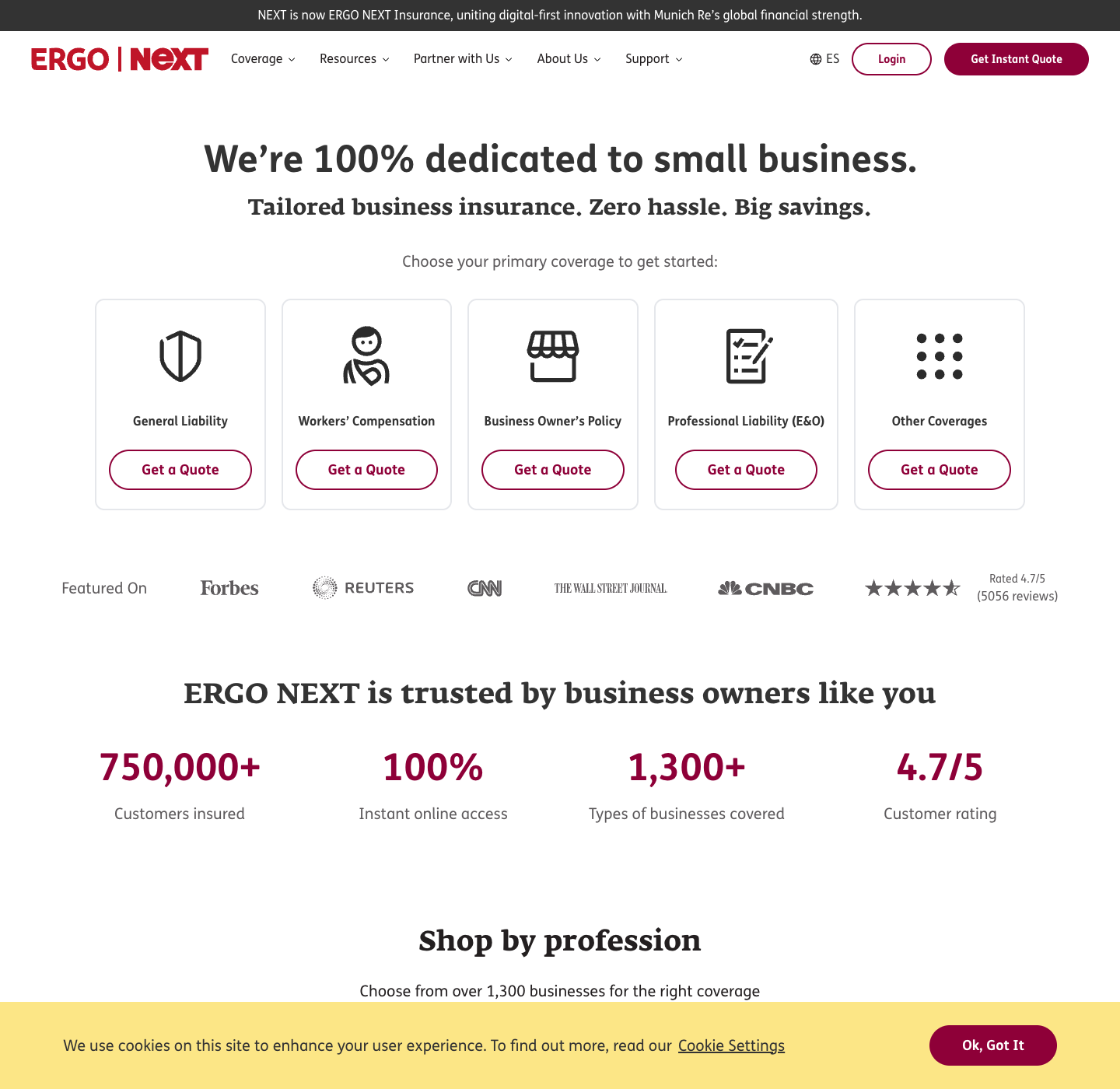 ERGO NEXT homepage banner
